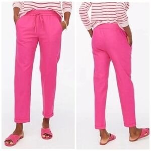 J.Crew Factory Women's Petite Linen Cotton Blend Drawstring Cuffed Pant Size 10P